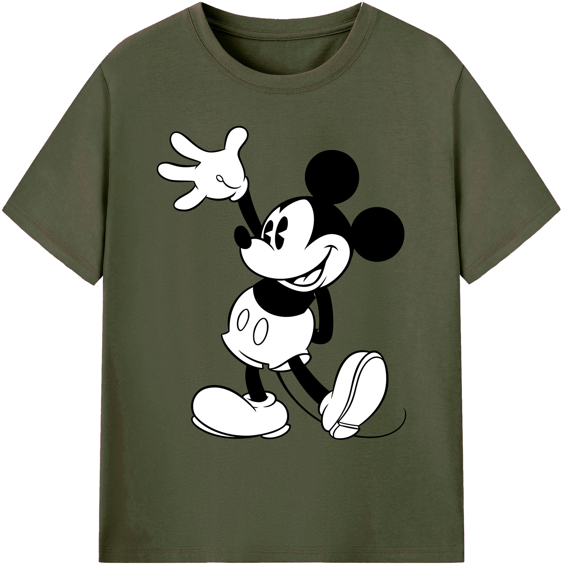 ミッキーマウス Mickey Mouse 綿100％ メンズ半袖Tシャツ｜肌触りやわらか＆通気性